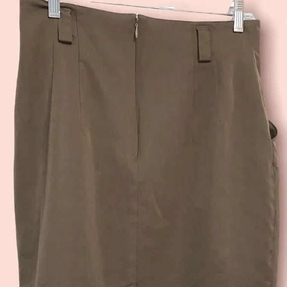 Ellen Tracy vintage tan/brown straight knee length skirt (size 14) - Picture 3 of 9